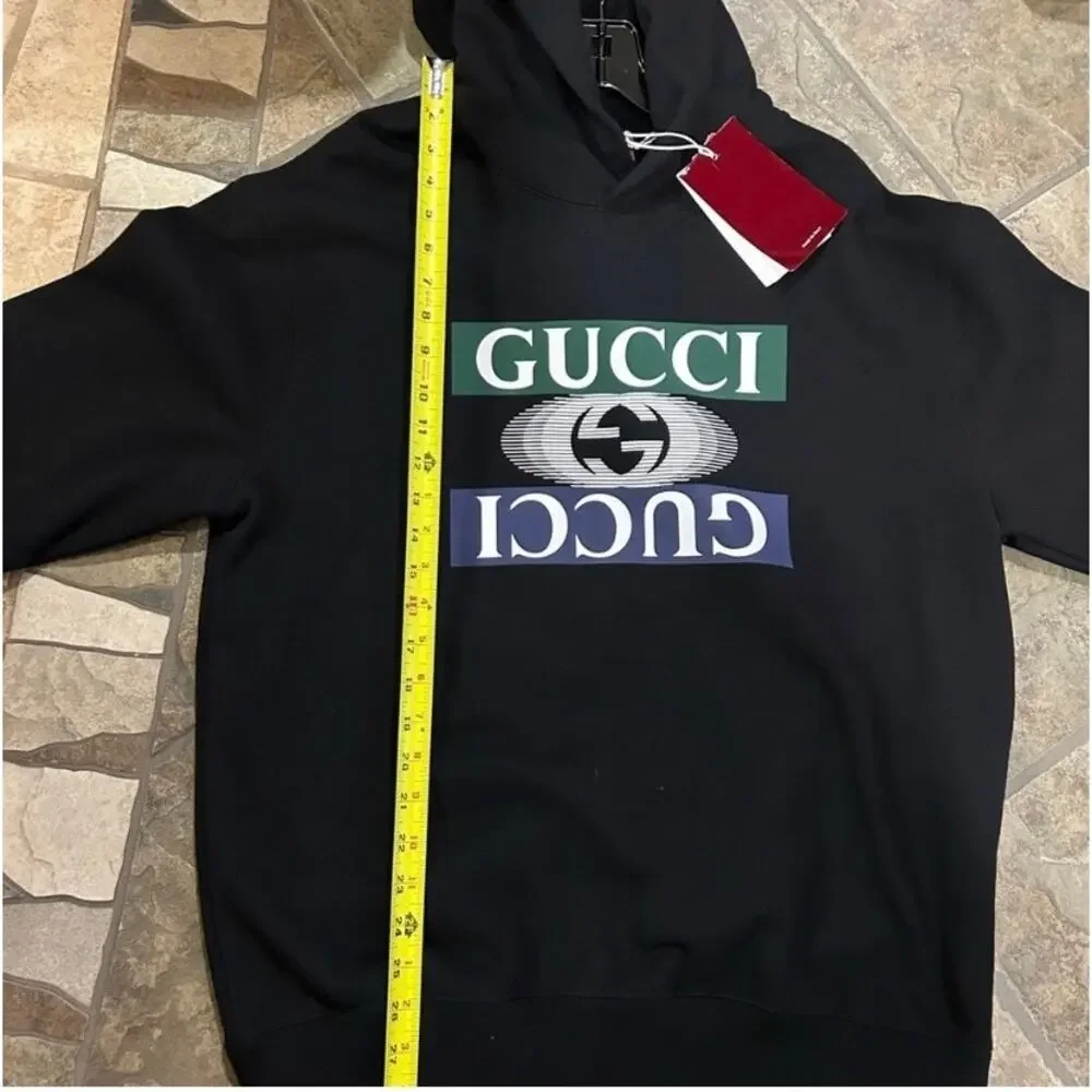 Men's Gucci interlocking G jersey, cotton hoodie size medium fits large NWT